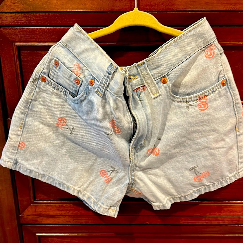Levi’s denim shorts with cherries